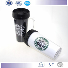 Neue Doubule Wand-Kaffeebecher mit Griff Promotion Travel Mug Plastikbecher